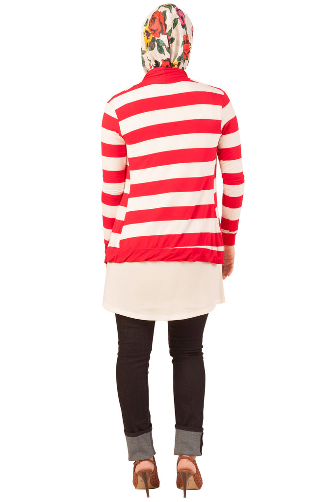 Red Stripe Cardigan - ZEENA
- 2