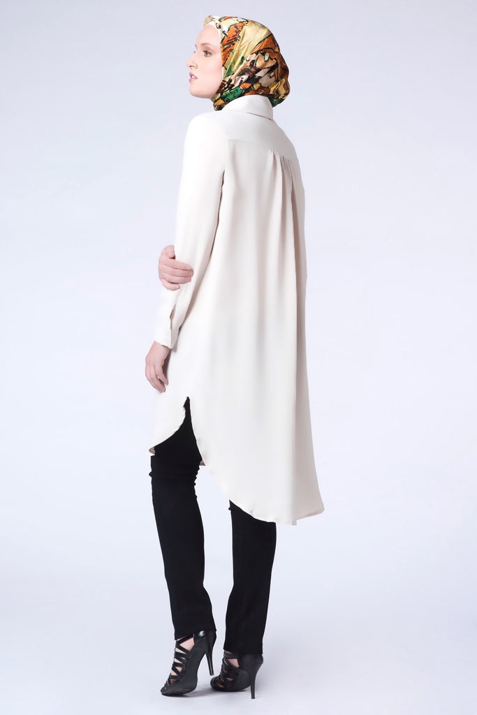 Fine Taupe Collared Shirt - ZEENA
- 3