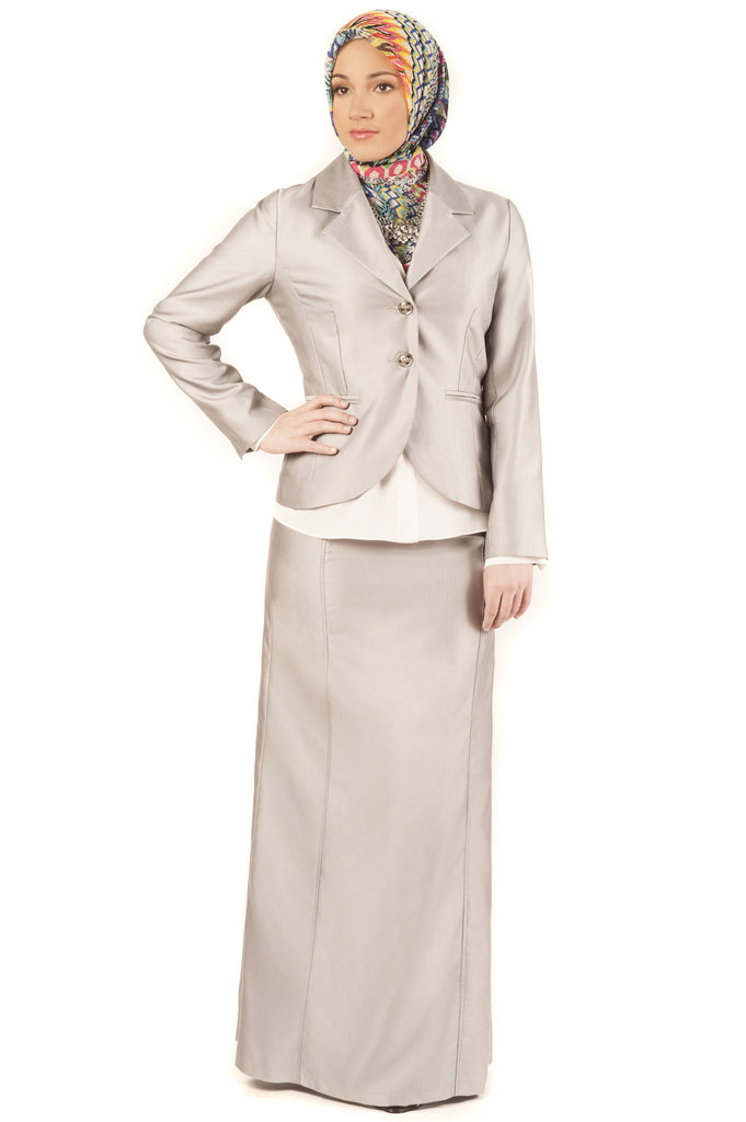 Gray Pinstripe Skirt - ZEENA
- 3