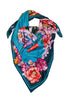 Aqua Blue Silk Scarf - ZEENA
 - 1