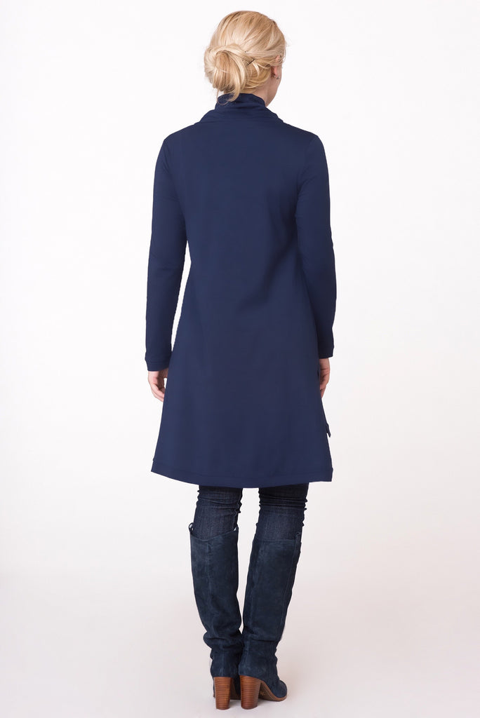 Modern Turtleneck Tunic - Navy - ZEENA
 - 2