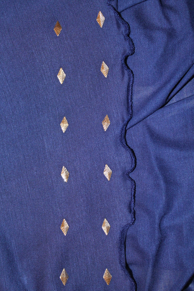 Diamond Cobalt Cotton Wrap - ZEENA
 - 2