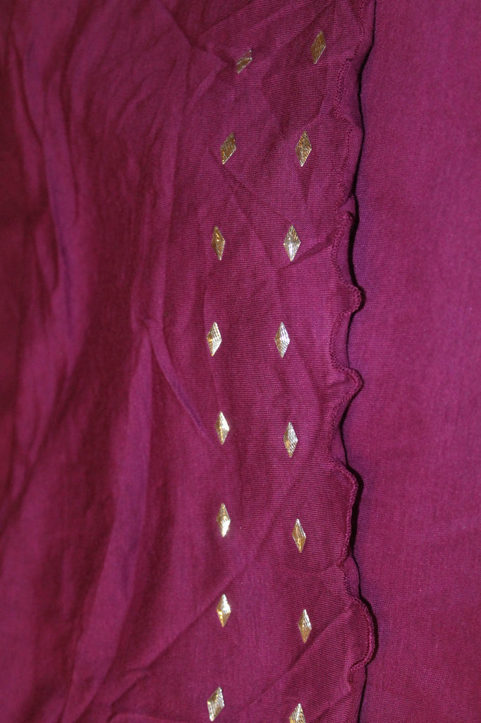 Magenta Diamond Cotton Wrap - ZEENA
 - 2