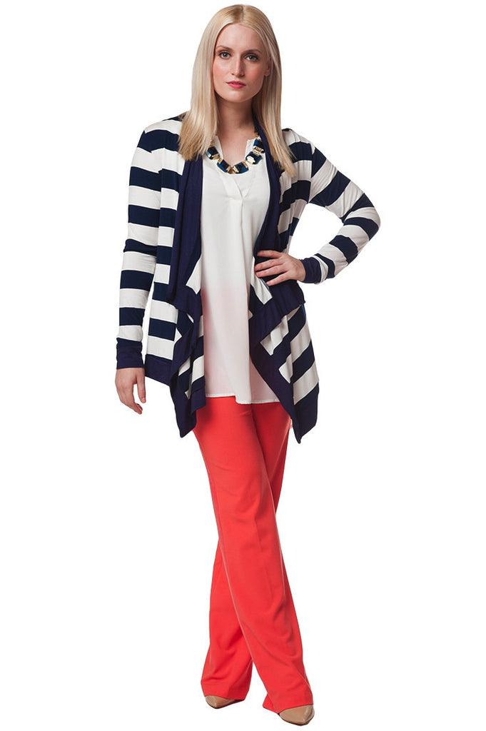 Navy Stripe Cardigan - ZEENA
 - 2