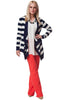 Navy Stripe Cardigan - ZEENA
 - 2