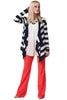 Navy Stripe Cardigan - ZEENA
 - 1