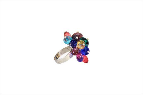 Glass Floral Ring