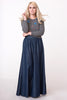 Pleated Chambray Skirt - ZEENA
 - 1