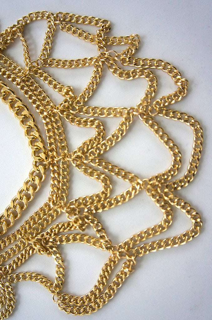 Gold Chain Bib Necklace - ZEENA
 - 2